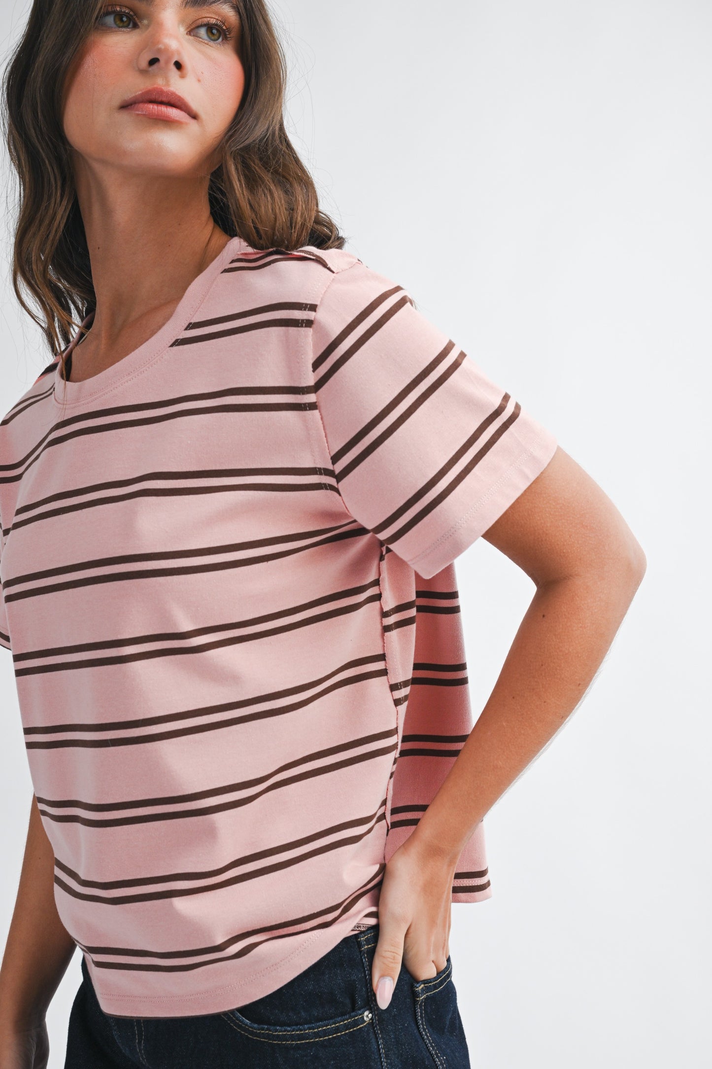 Striped Boxy Short Sleeve Tee