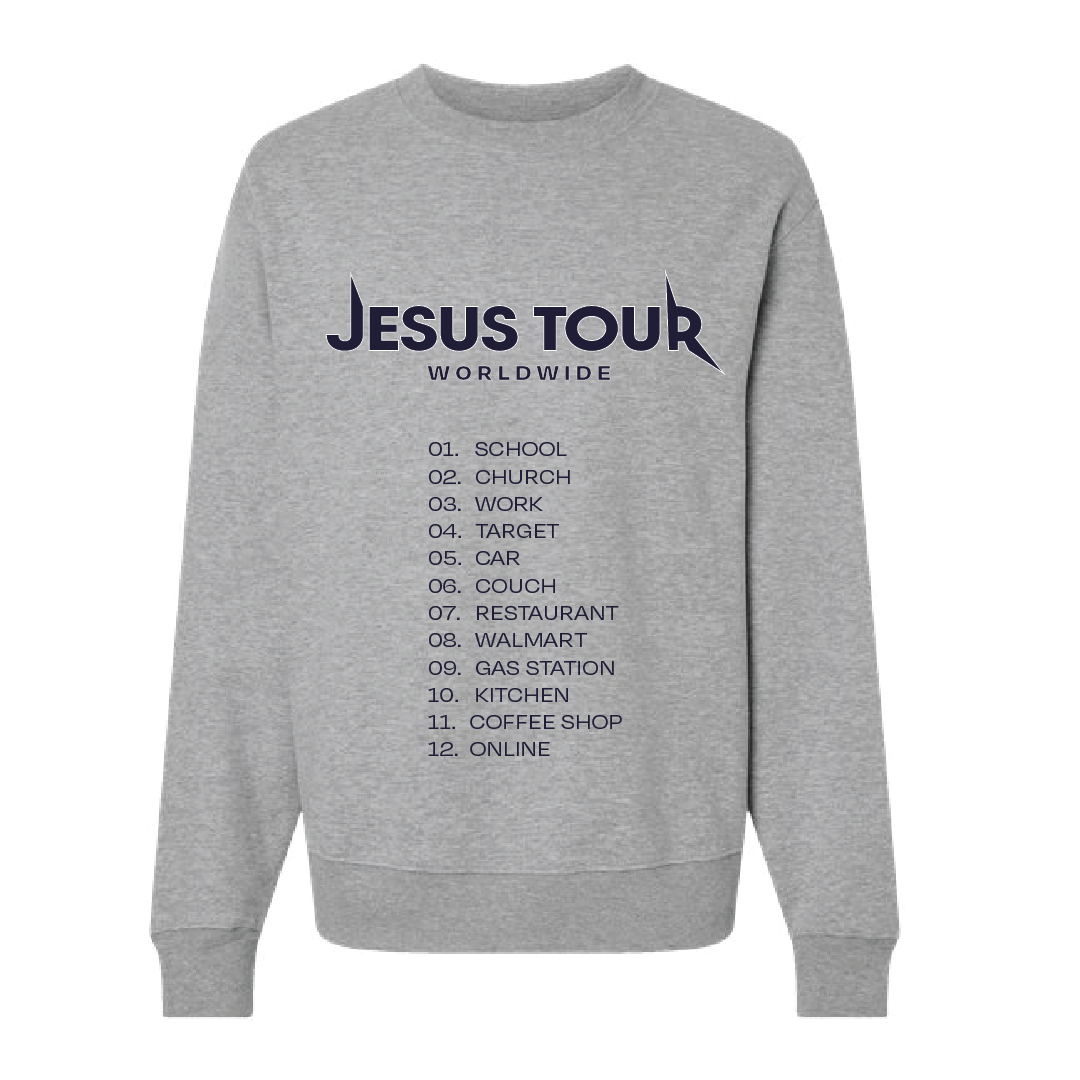 Jesus Tour - Crewneck Athletic Gray