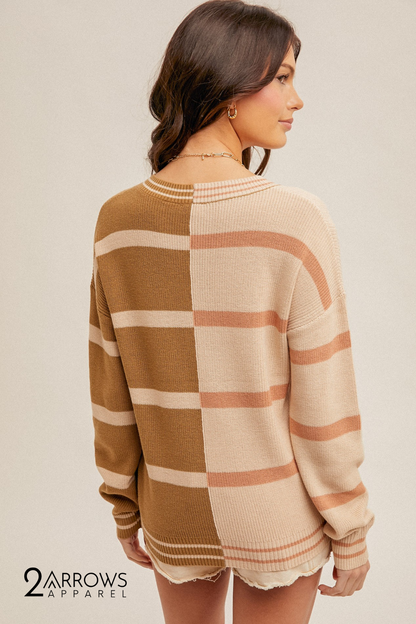 Color Block Stripe Pullover Sweater