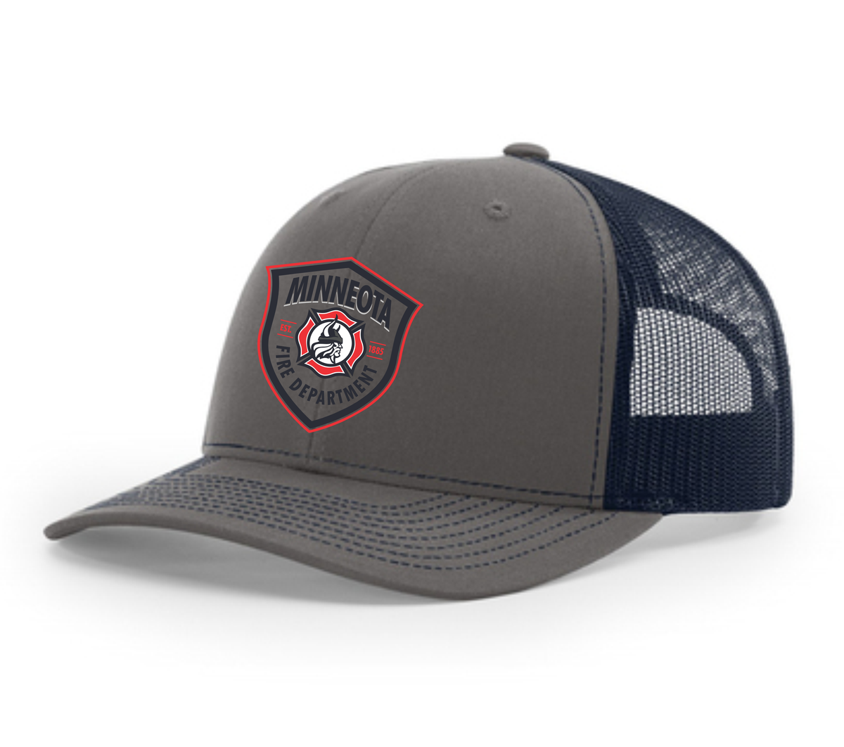 Minneota FD-Richardson 112 Charcoal/Navy Trucker Cap Printed Logo