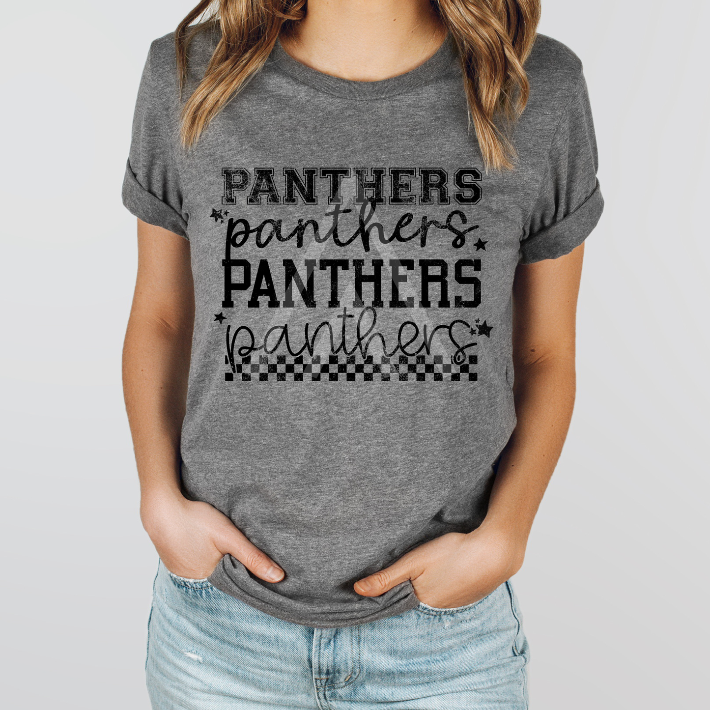 Stacked Grunge Mascots- Panthers