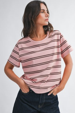 Striped Boxy Short Sleeve Tee