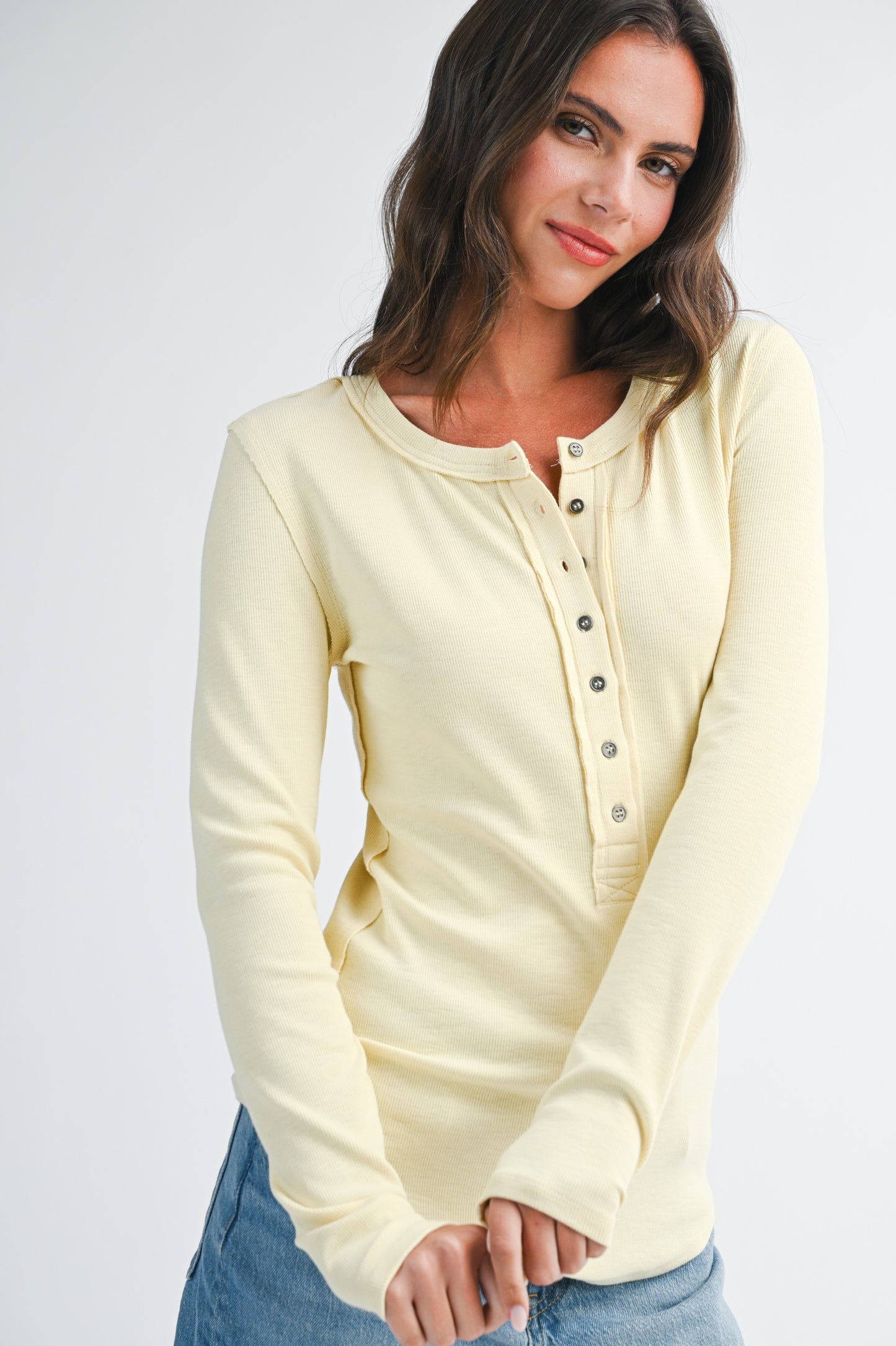 Butter Henley Long Sleeve Top