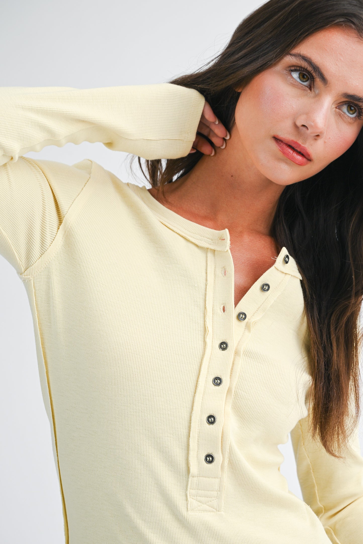 Butter Henley Long Sleeve Top