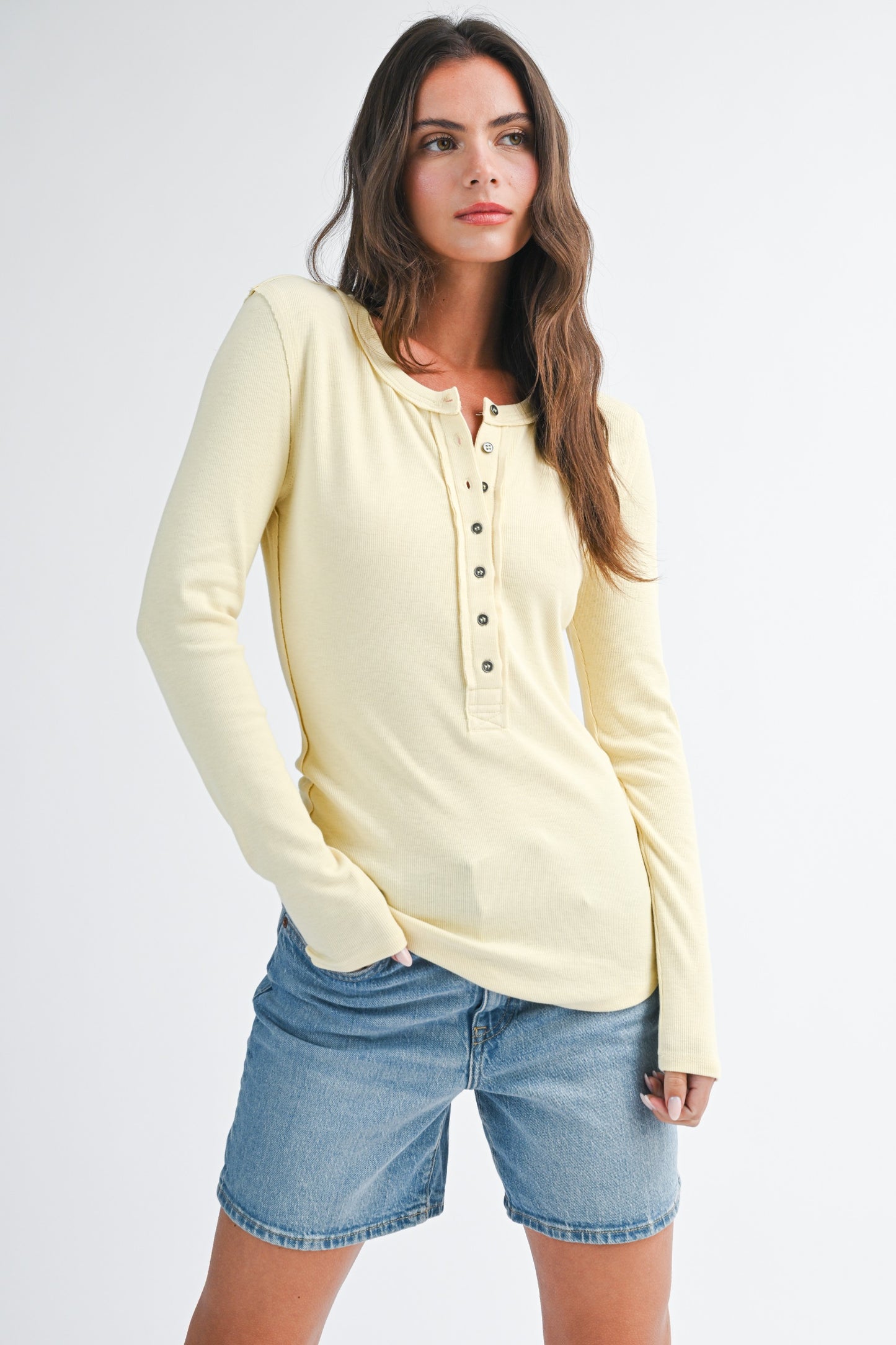 Butter Henley Long Sleeve Top
