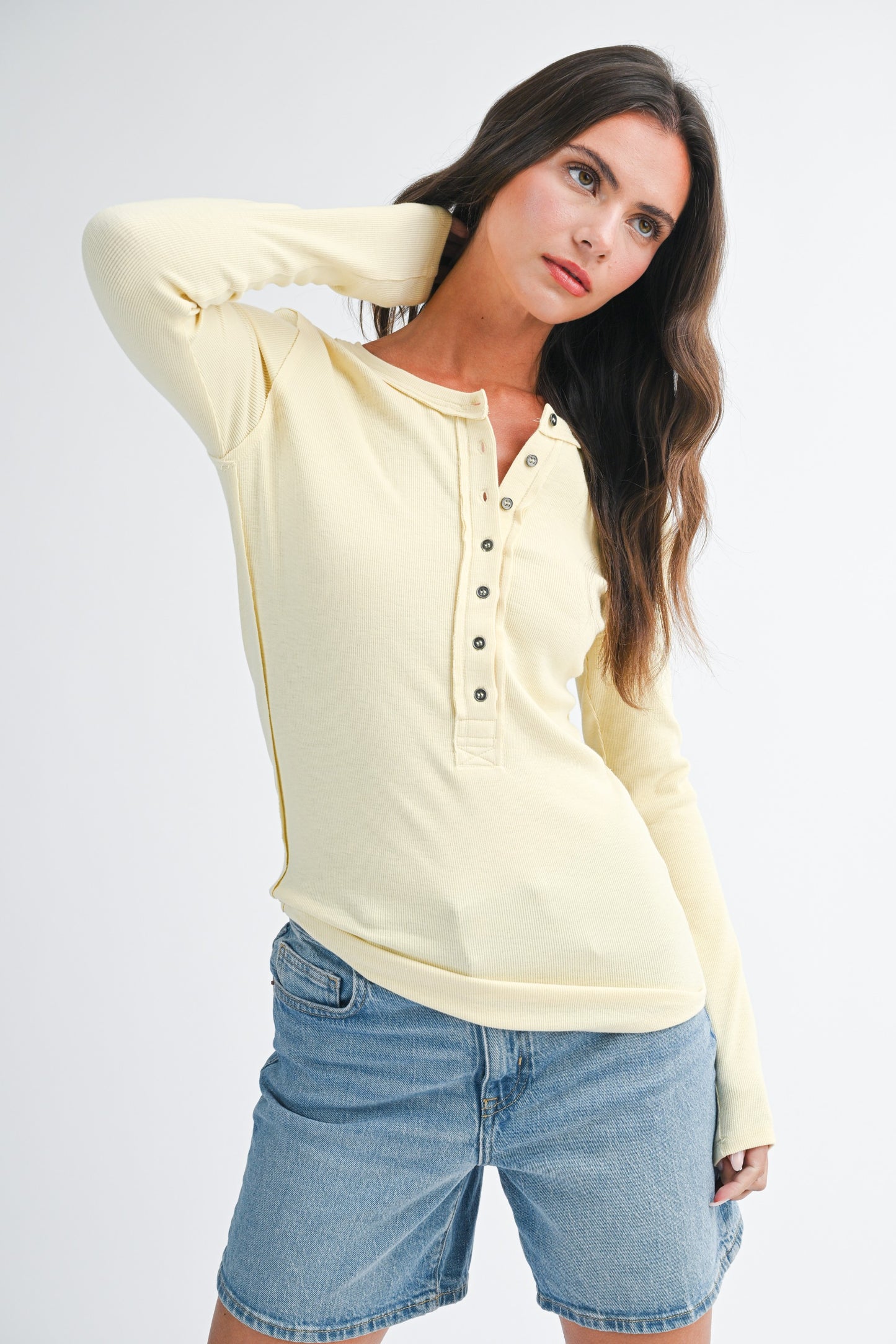 Butter Henley Long Sleeve Top