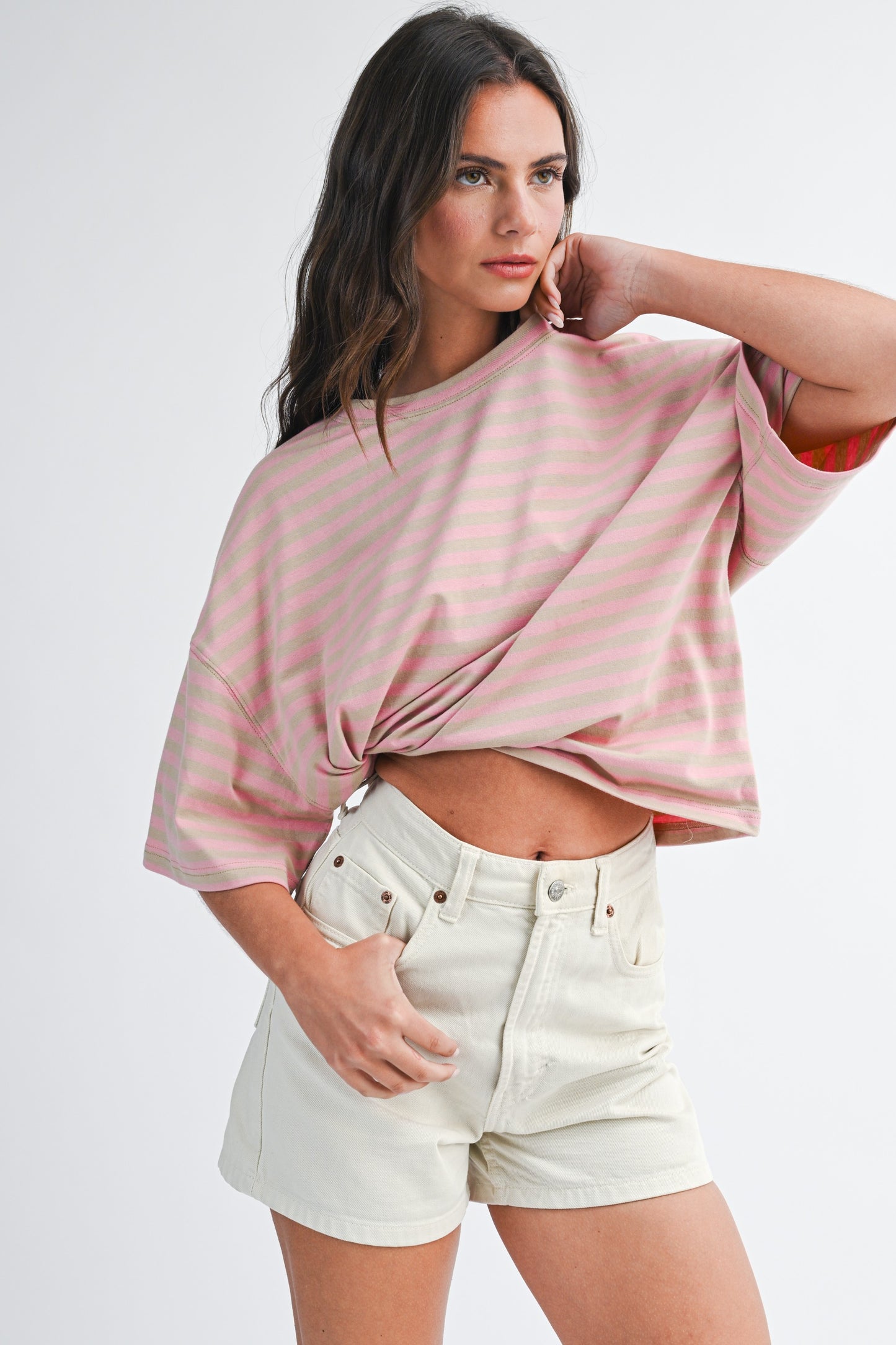 Oversized Stripe Boyfriend Tee