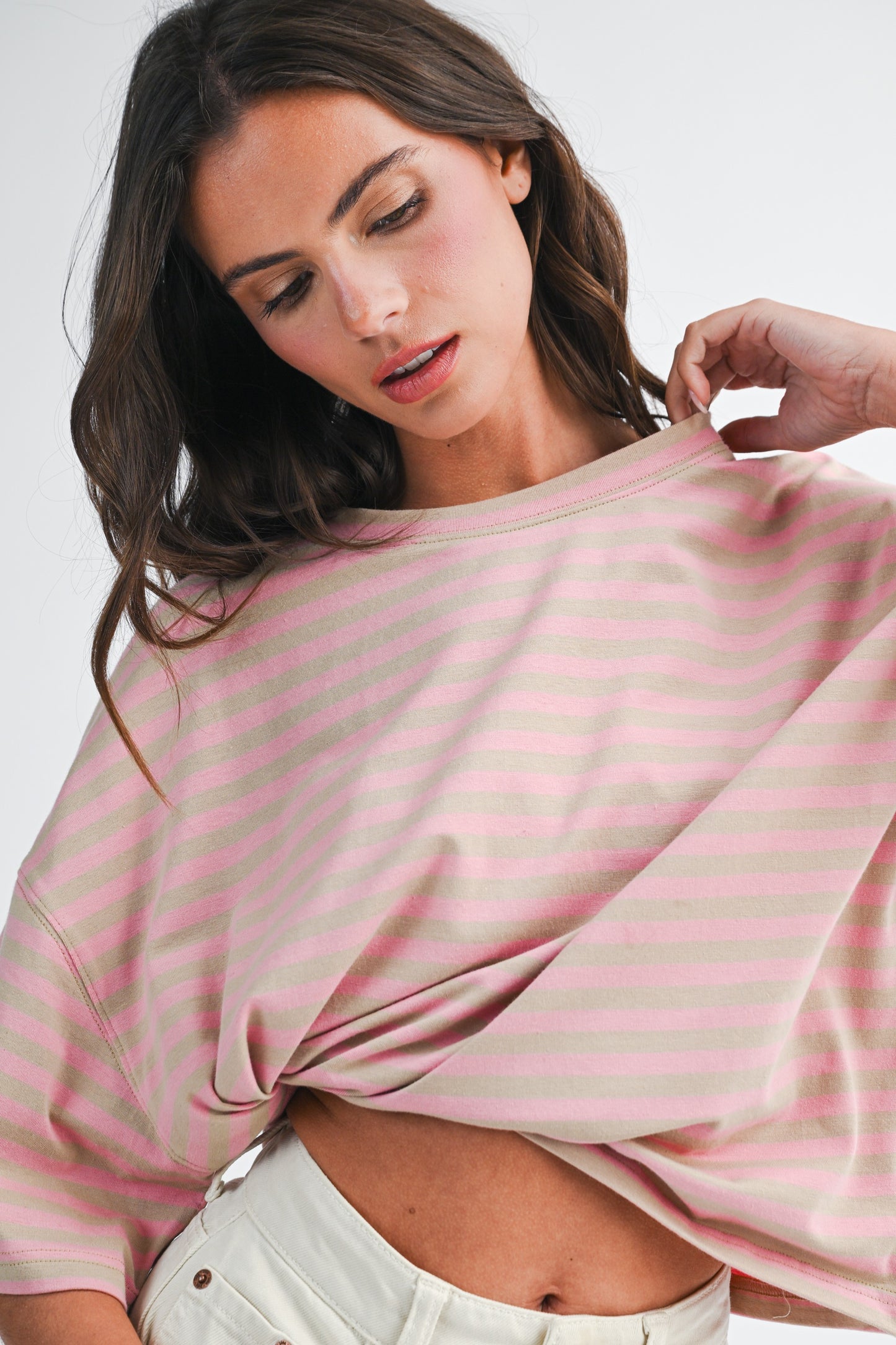 Oversized Stripe Boyfriend Tee