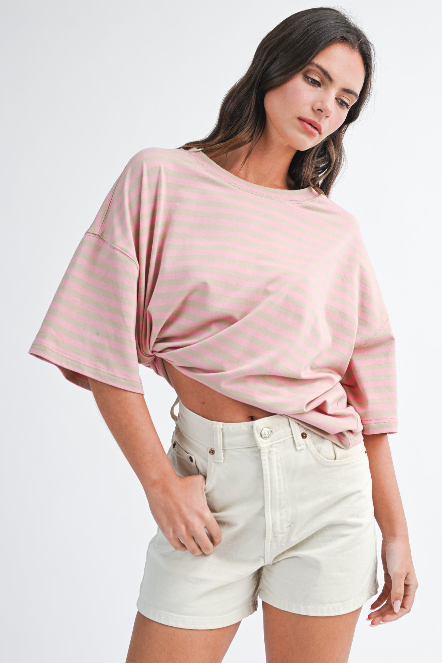 Oversized Stripe Boyfriend Tee