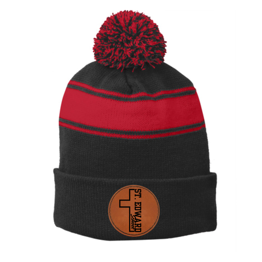 St. Edward Stocking Cap With Circular Leather Patch