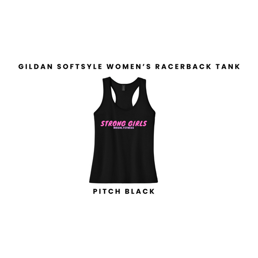64220LCVC-Strong Girls-WOMEN'S FIT TANK-Pitch Black (see size chart)