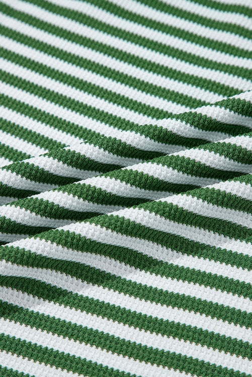 Stripe Thermal Knit Drop Shoulder Top