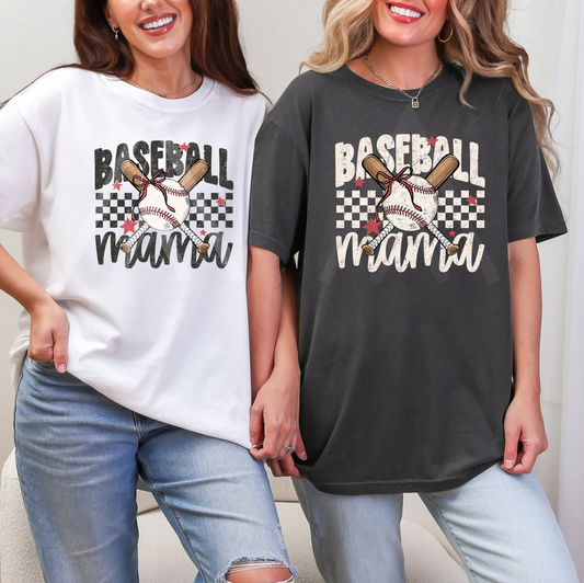 Baseball Mama Checkered