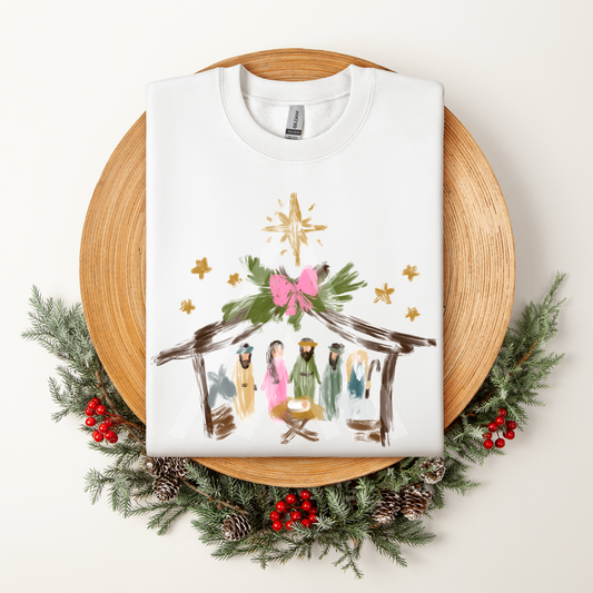 Bow Painted Nativity Scene