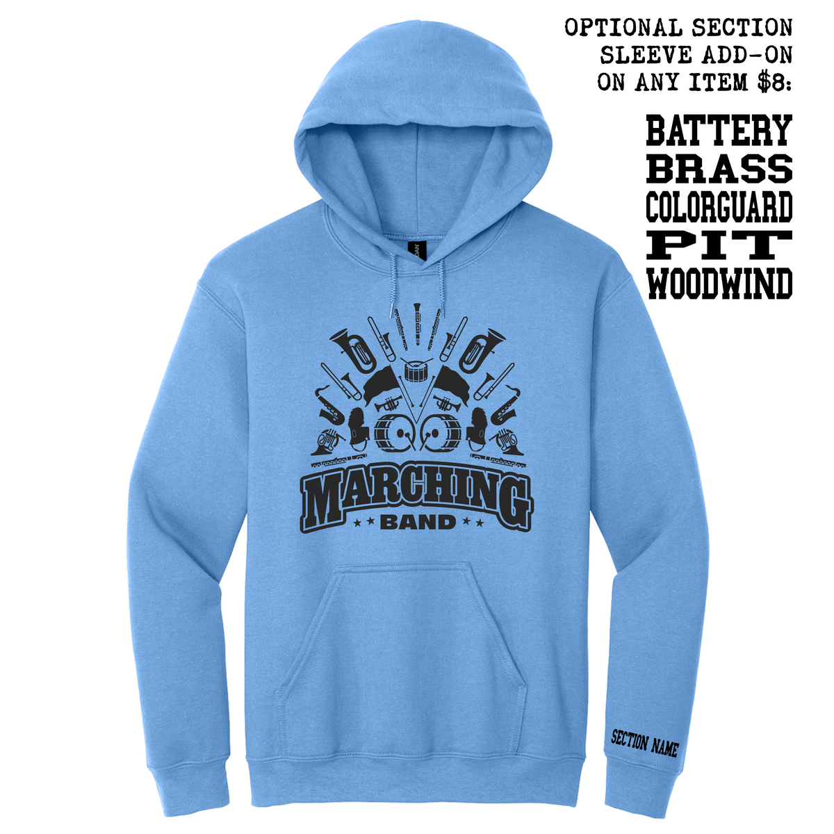 Marching Band - 18500 Gildan SS Hooded
