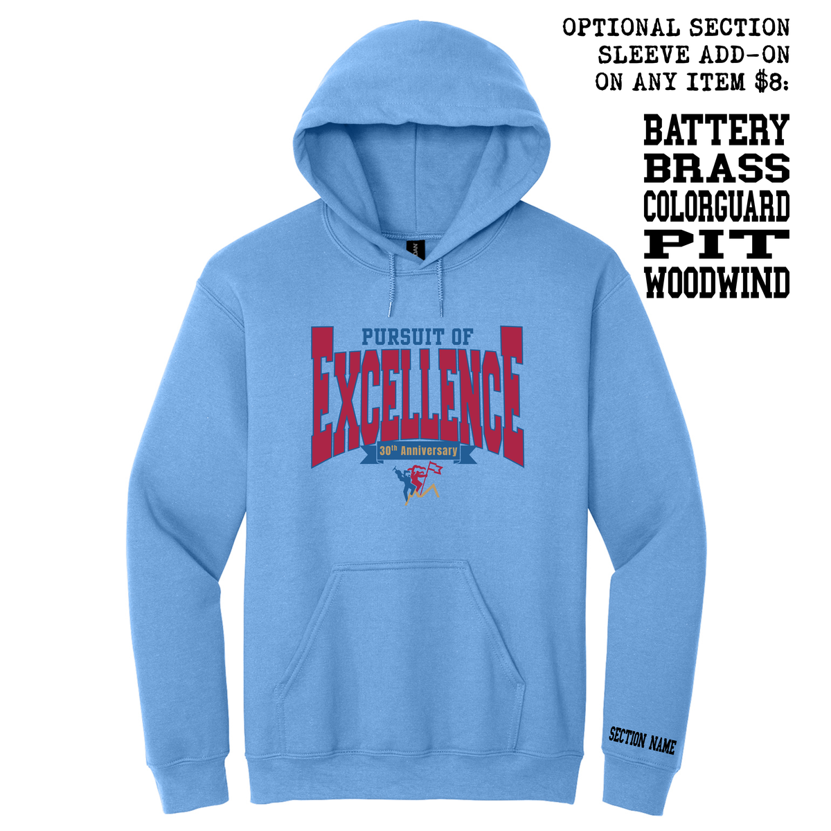 Pursuit of Excellence - 18500 Gildan SS Hooded