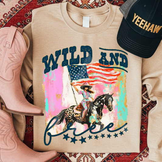 Colorful Wild And Free Cowgirl