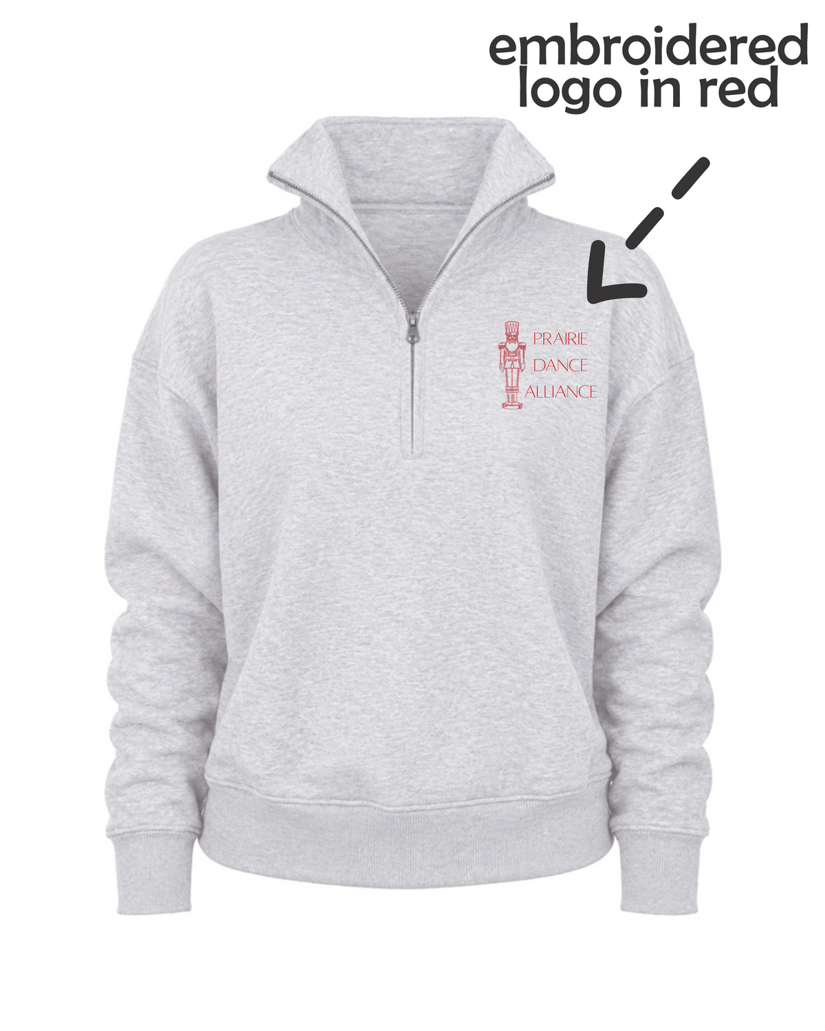 The Nutcracker Embroidered Pocket Design-Ladies Dream Fleece-Ash