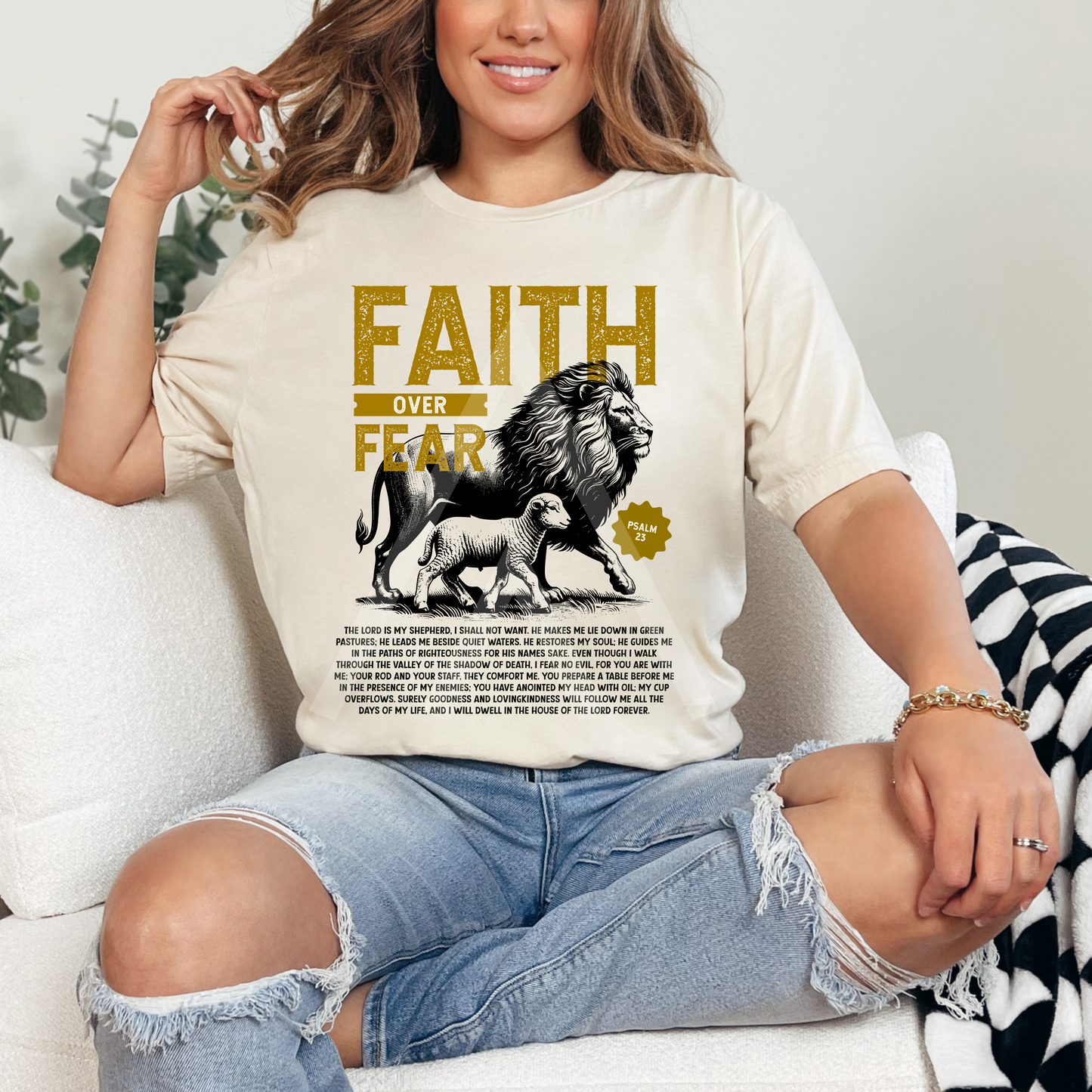 Faith Over fear Lion Lamb