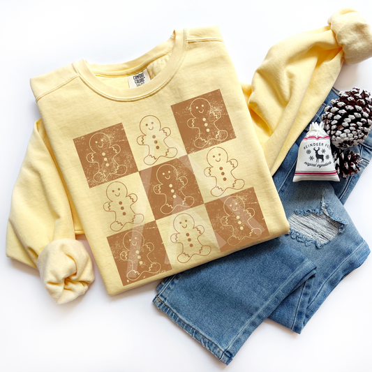 Gingerbread Checker Sweatshirt