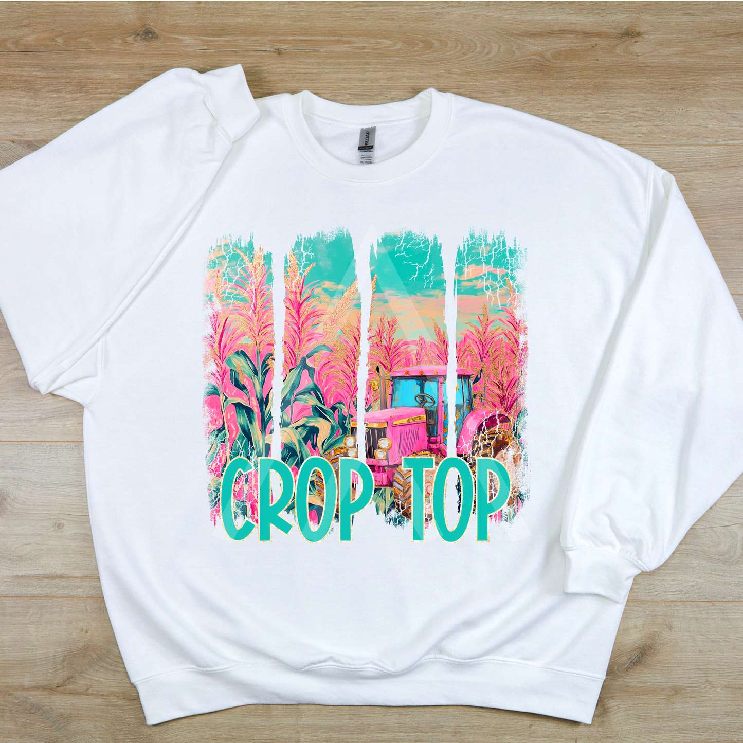Glitter Brush Crop Top Sweatshirt