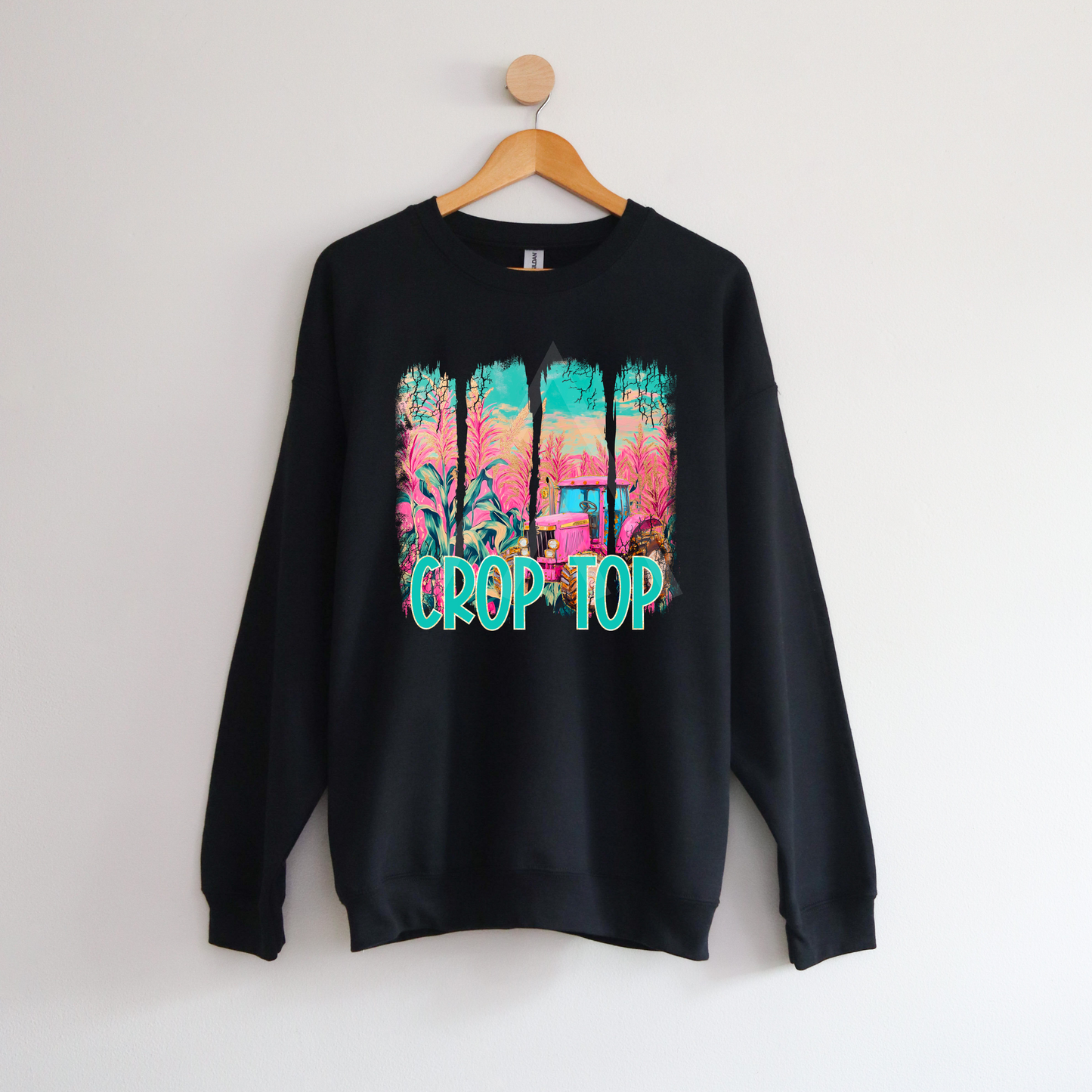 Glitter Brush Crop Top Sweatshirt