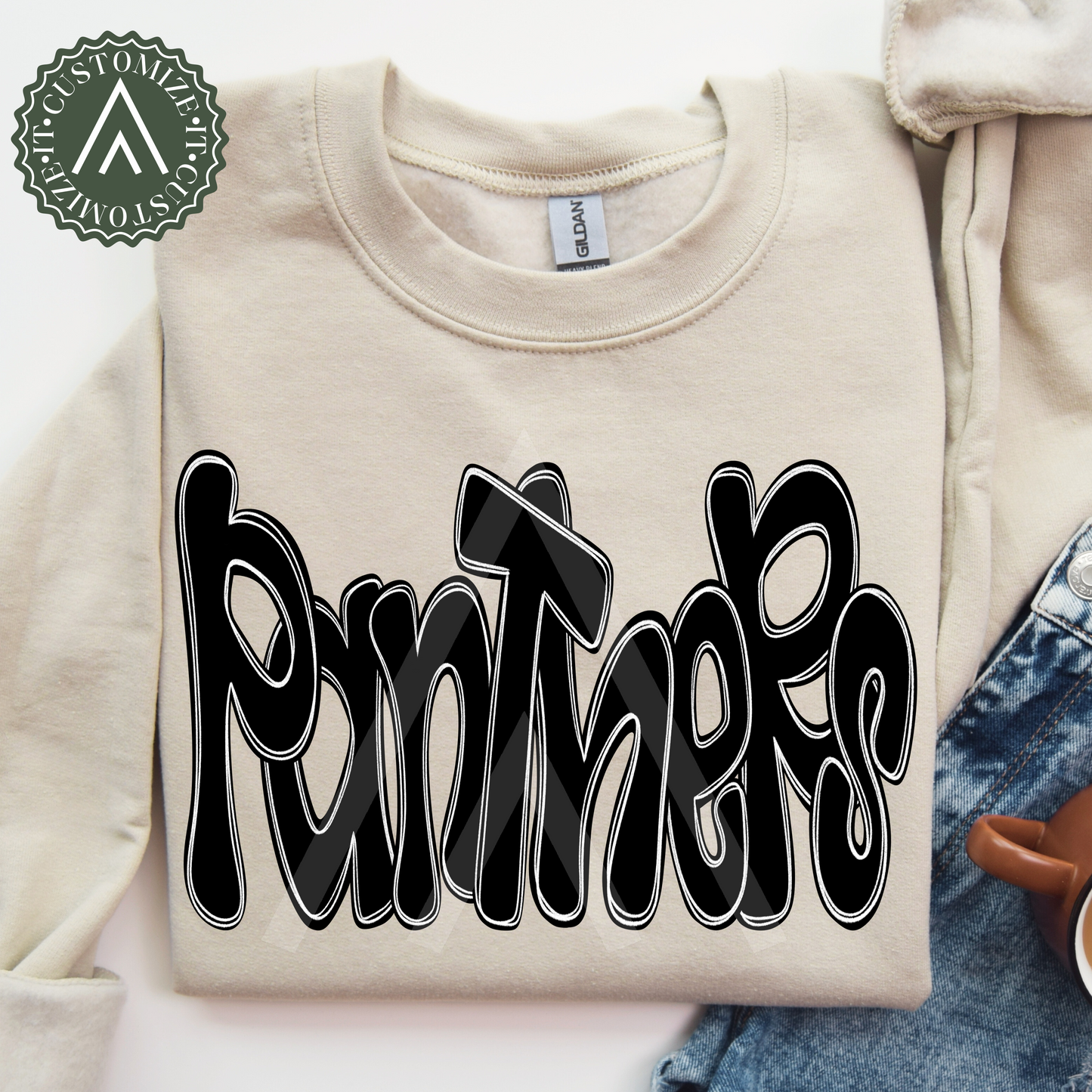 Funky Doodles Mascot Sweatshirt- Panthers