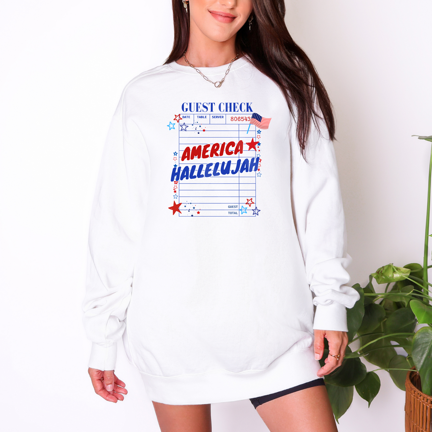 Patriotic Check Sweatshirt