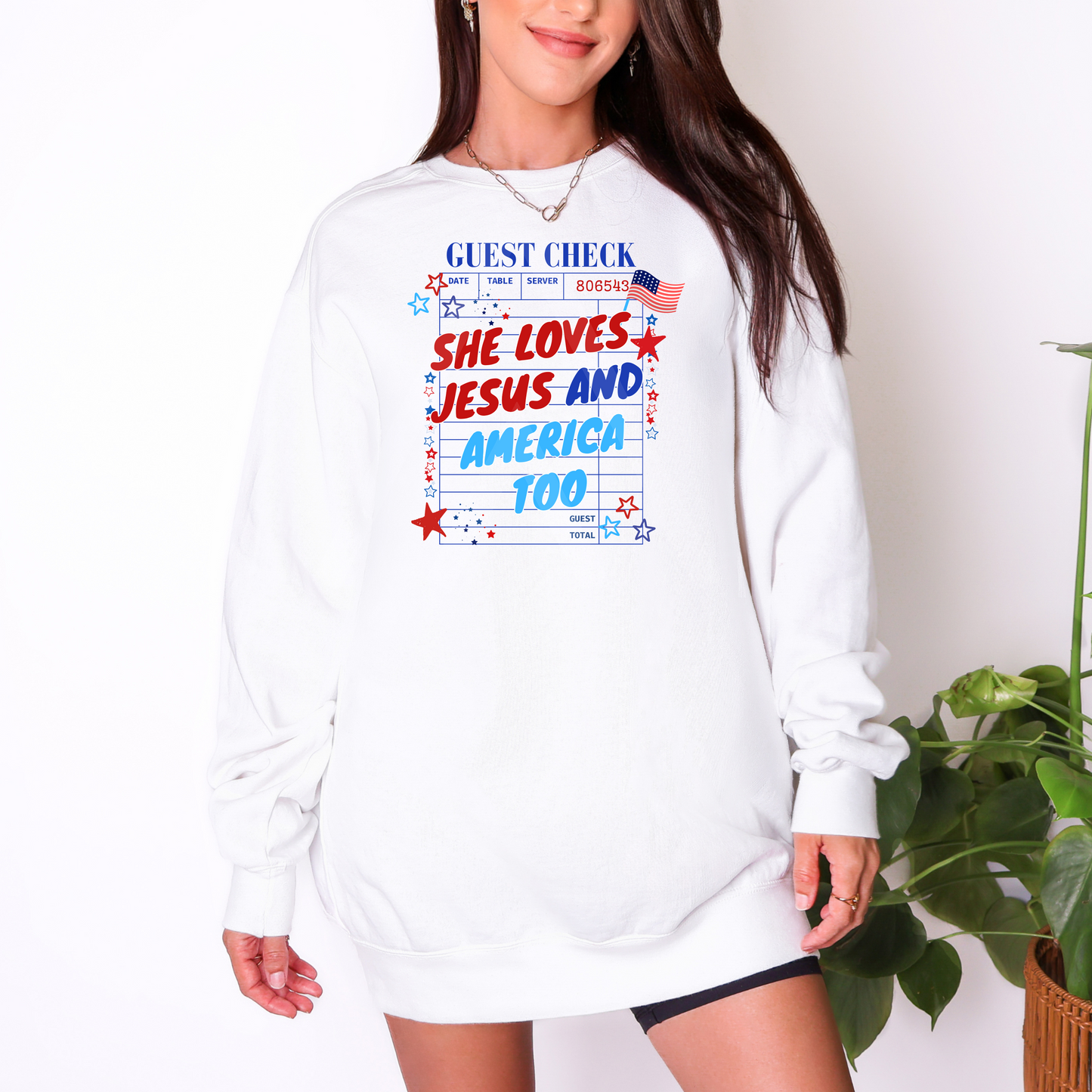 Patriotic Check Sweatshirt