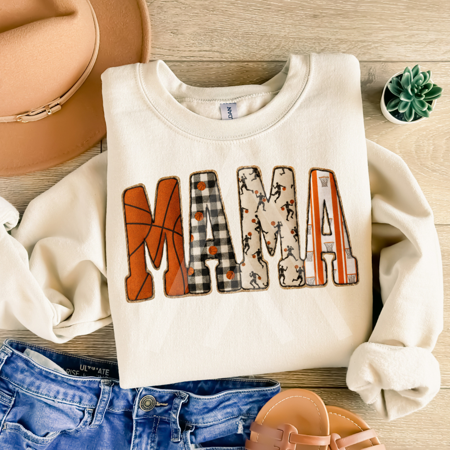 Quilted Basketball Mama Sweatshirt
