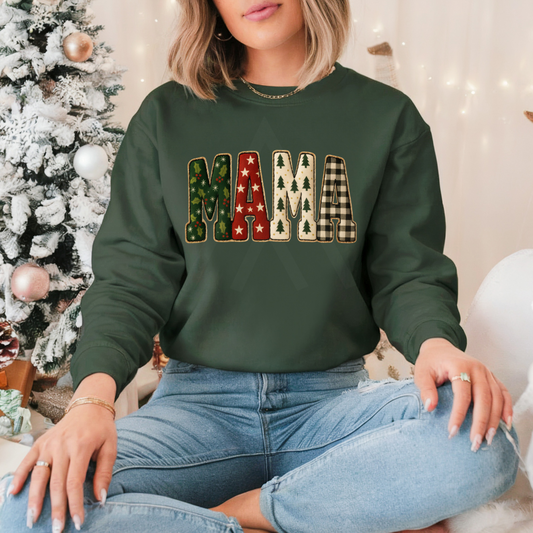 Quilted Christmas Mama Sweatshirt