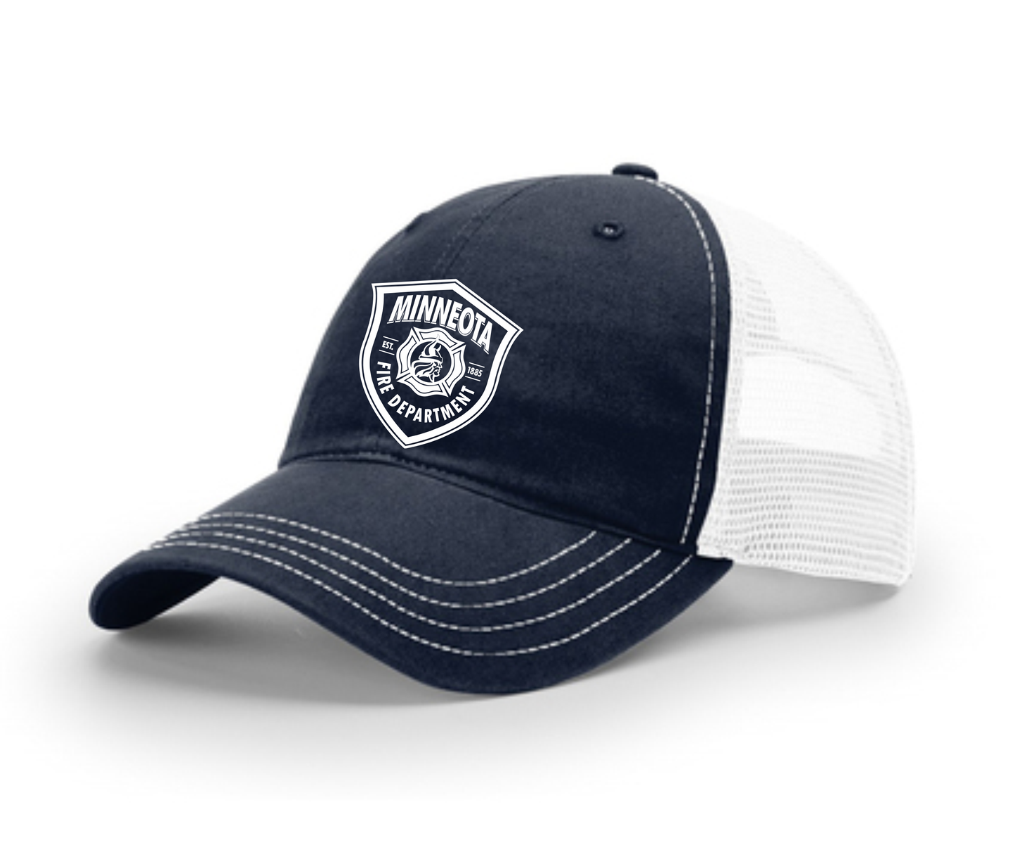Minneota FD-Richardson 111 Washed Trucker-Navy/White with Printed Logo