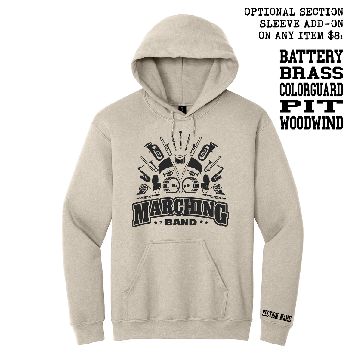 Marching Band - 18500 Gildan SS Hooded