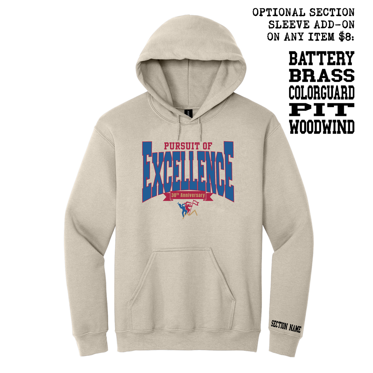 Pursuit of Excellence - 18500 Gildan SS Hooded