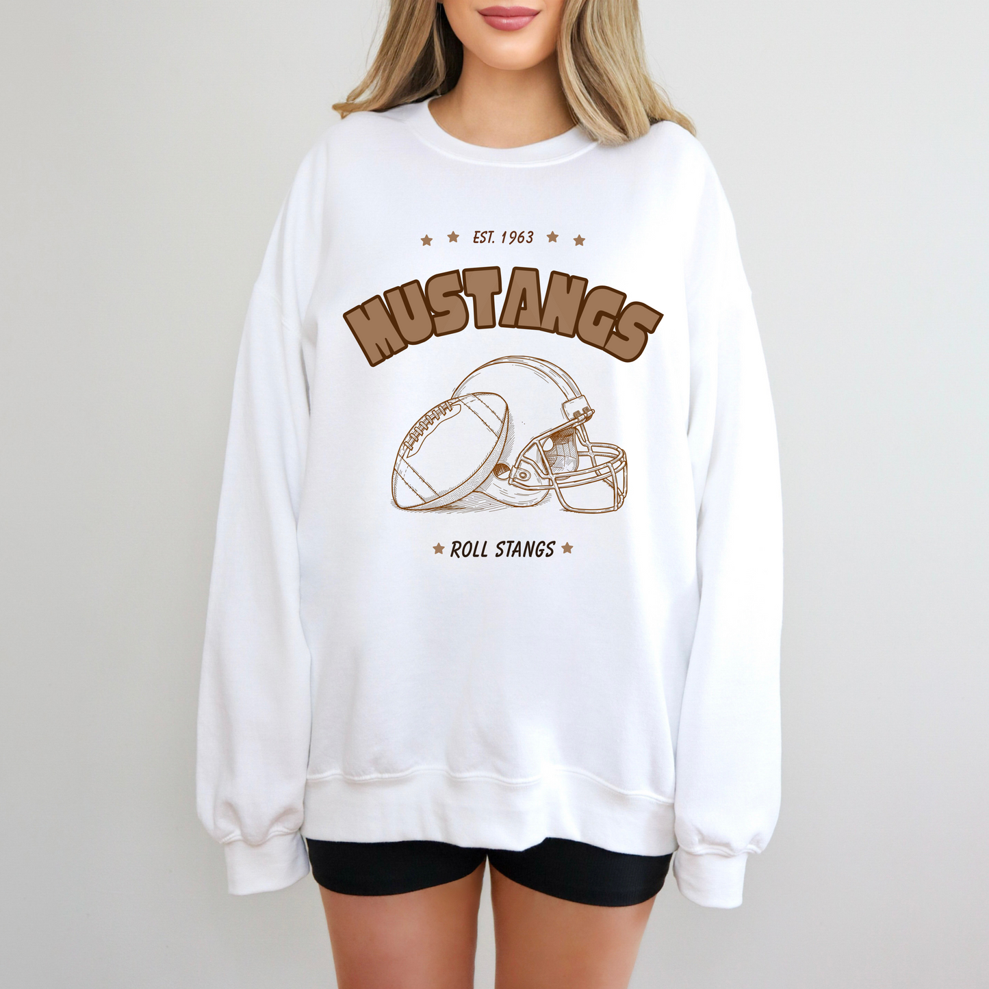 Mustangs Sketch Football Sweatshirt