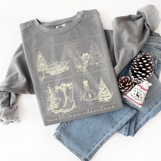 Small Town Christmas Squares Sweatshirt