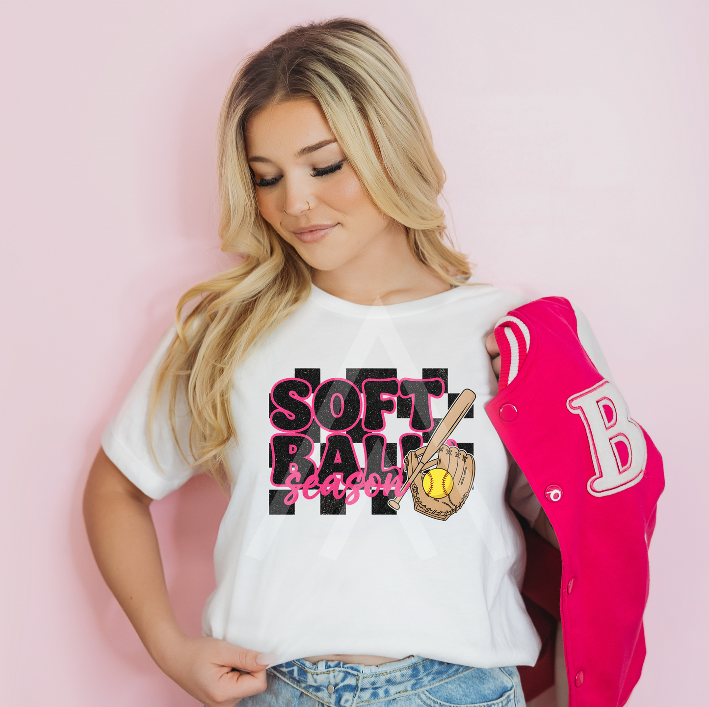 Sparkly Checkered Softball