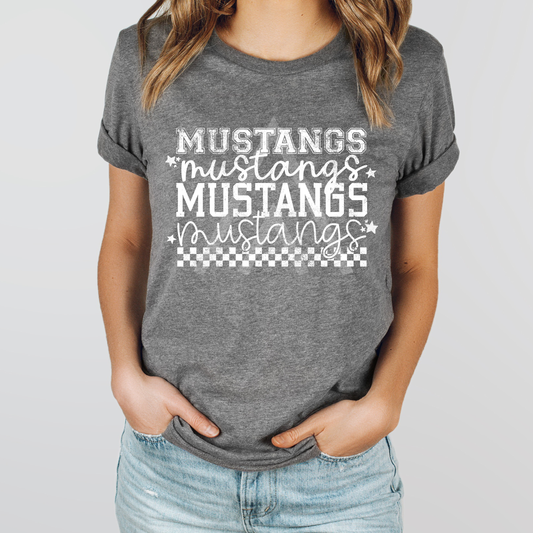 Stacked Grunge Mascots- Mustangs