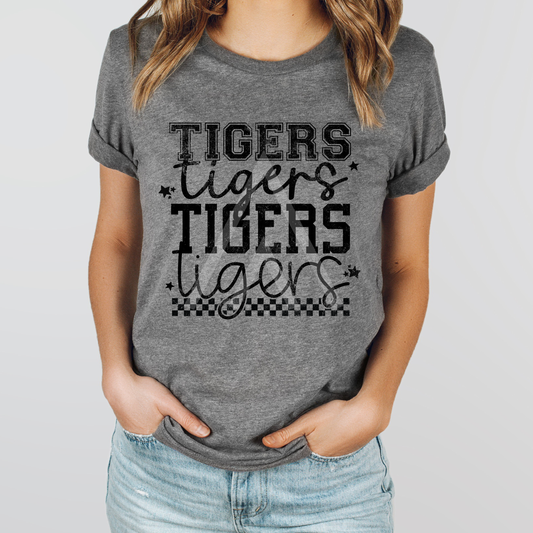 Stacked Grunge Mascots- Tigers