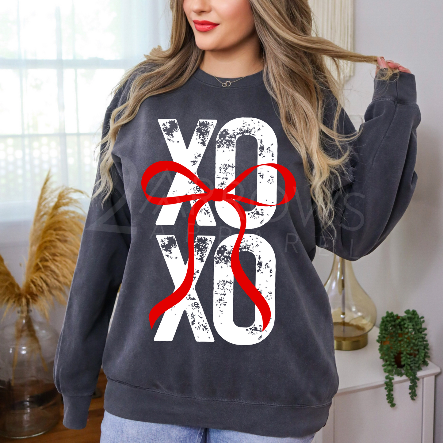 Stacked XOXO Bow Sweatshirt