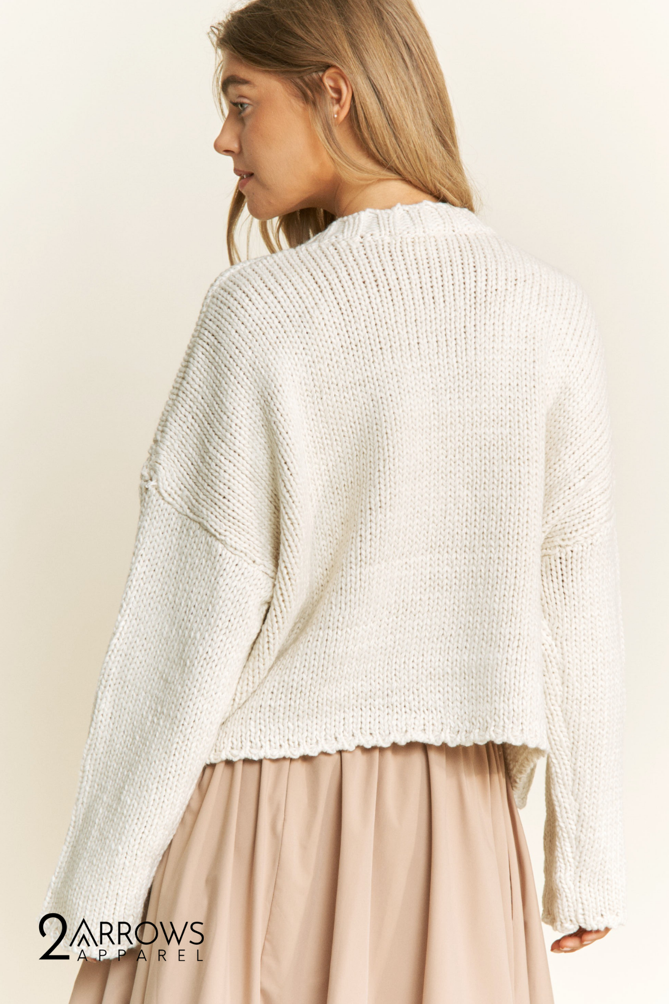 Plus Everyday Classic Loose Fit Star Crop Sweater