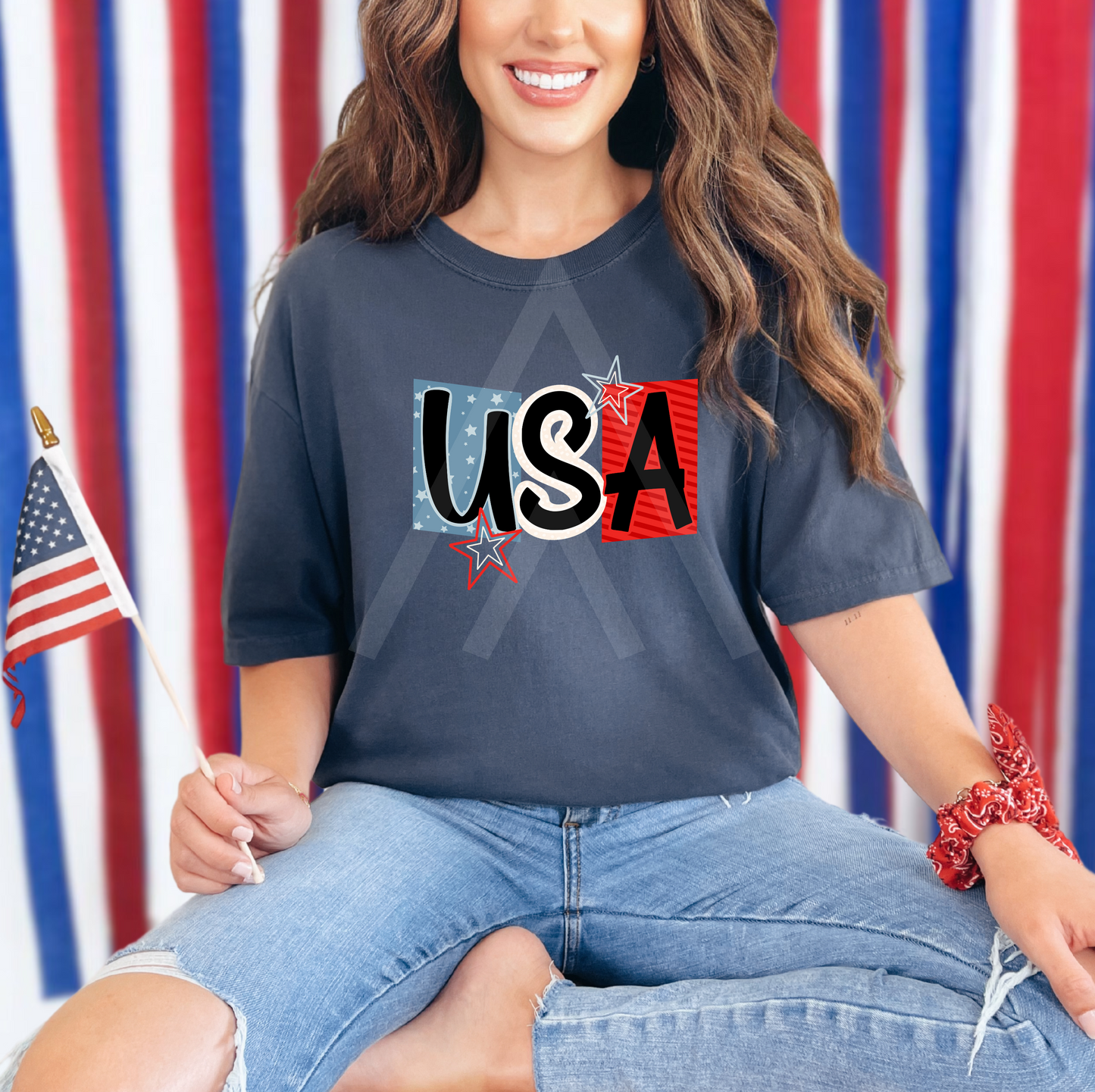 USA Block And Stars