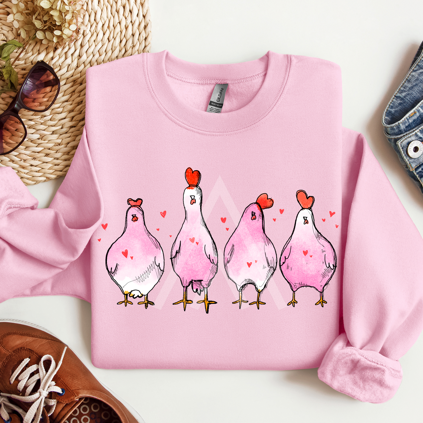 Valentine's Chickens Sweatshirt