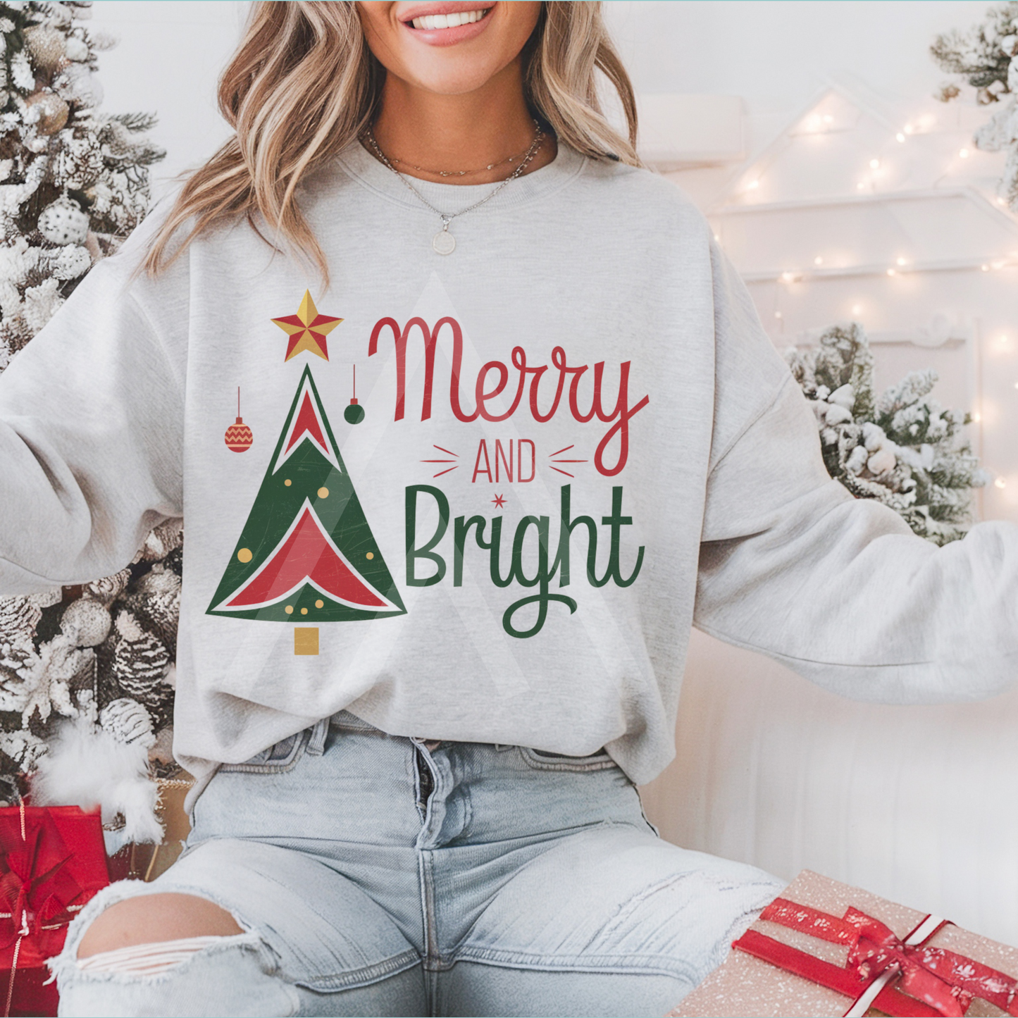 Vintage Merry and Bright Sweatshirt