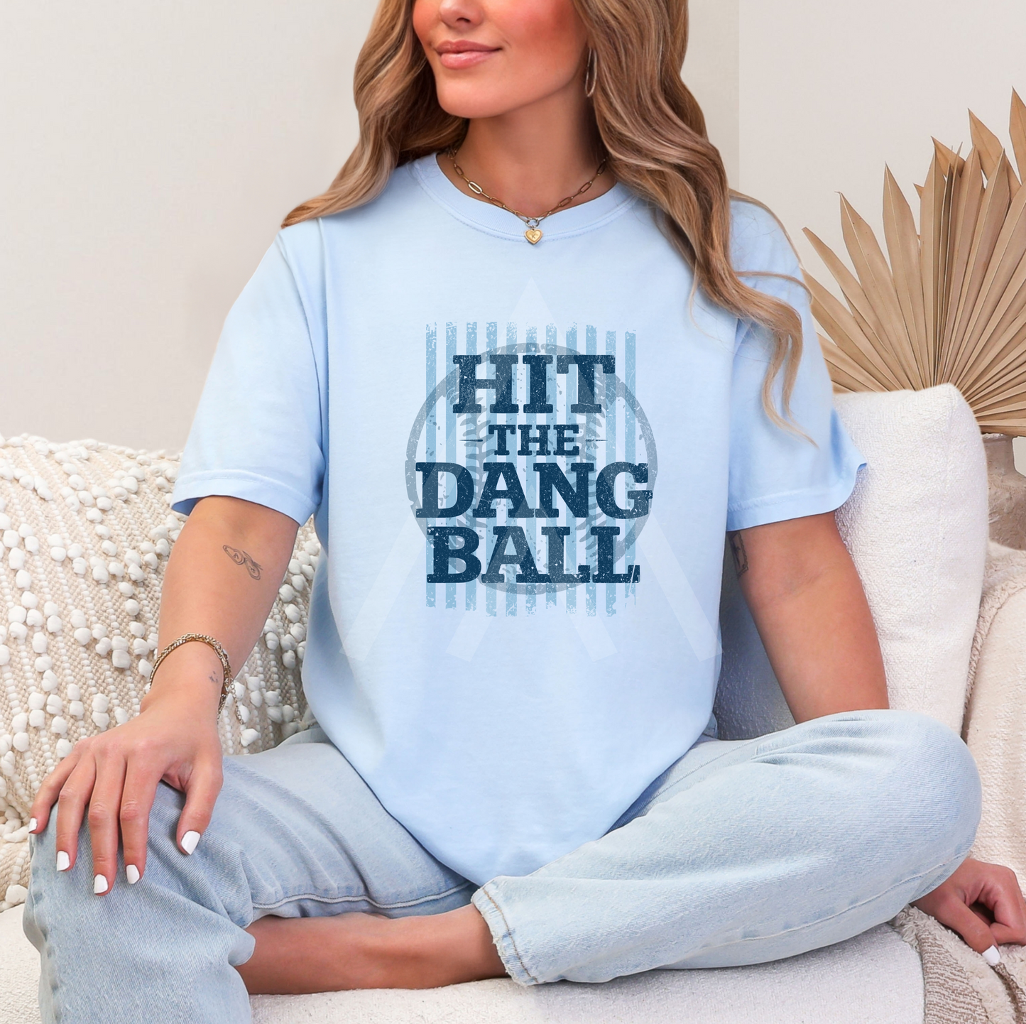 Vintage Stripe Hit The Dang Ball - Blues