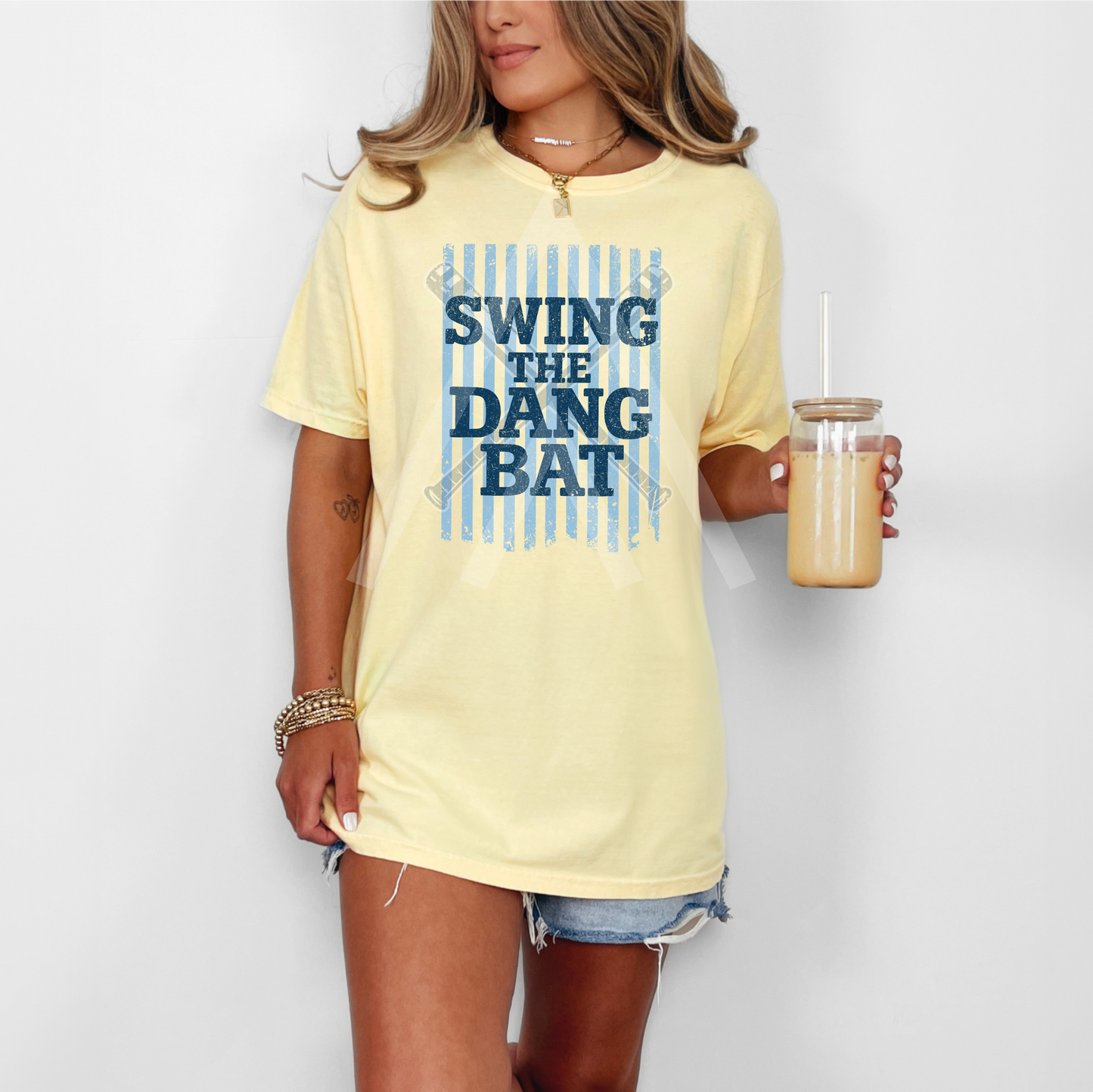 Vintage Stripe Stripe Swing The Dang Bat- Blues