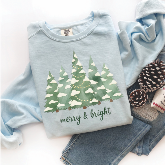 Watercolor Christmas Trees Sweatshirt
