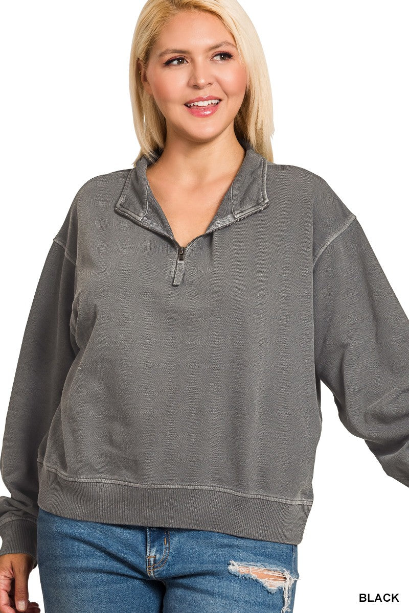 Plus Terry Pigment Dye & Enzyme Washed Pullover