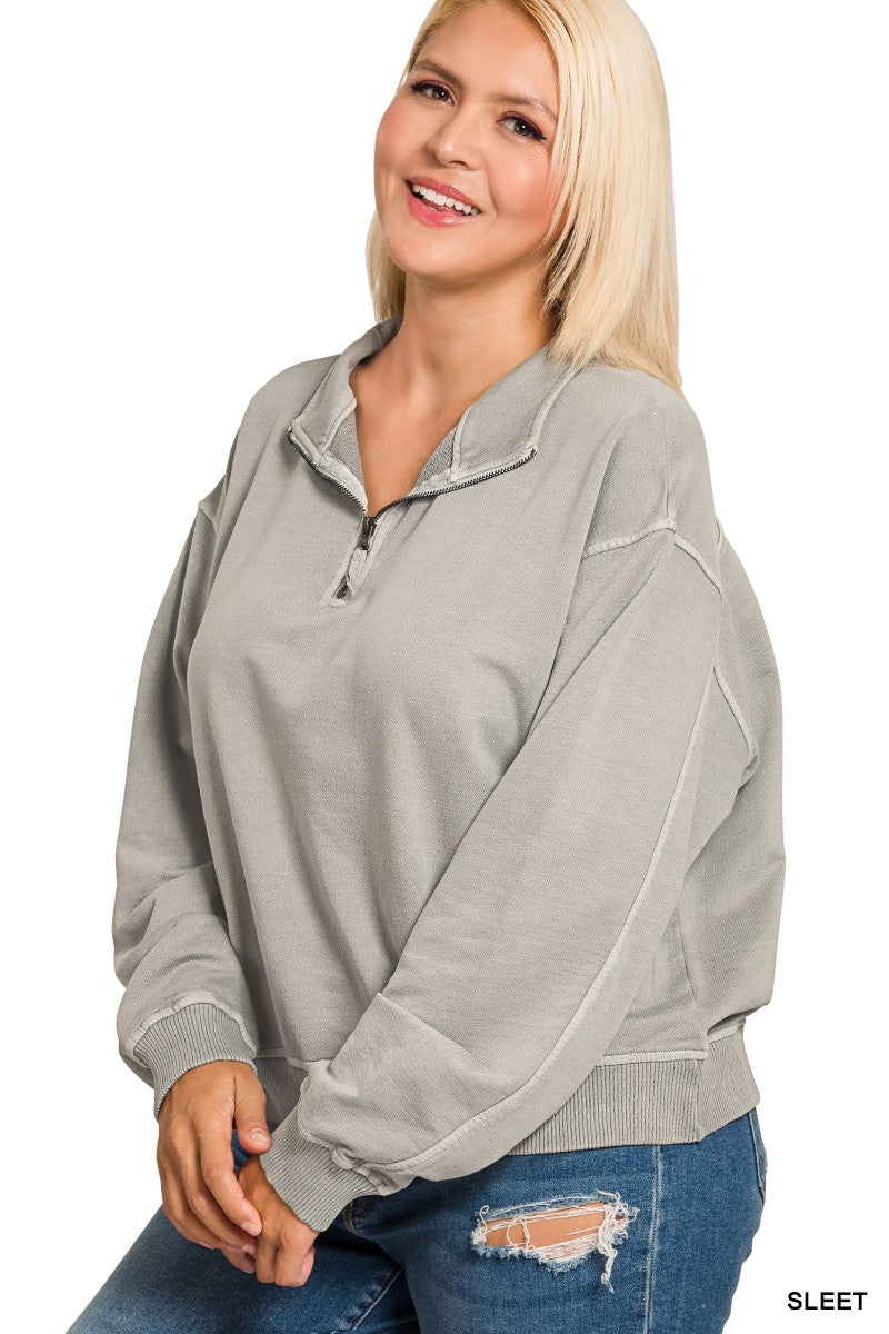 Plus Terry Pigment Dye & Enzyme Washed Pullover