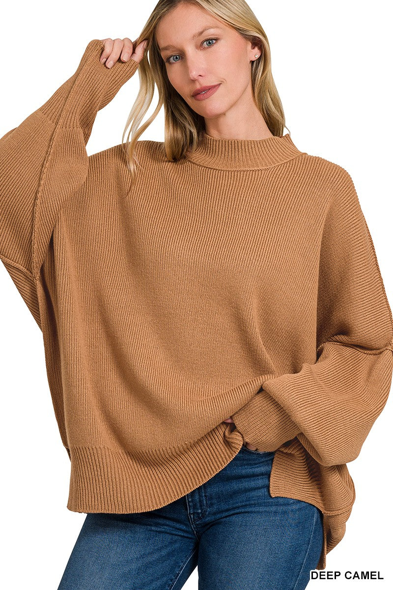 Plus Side Slit Oversized Sweater